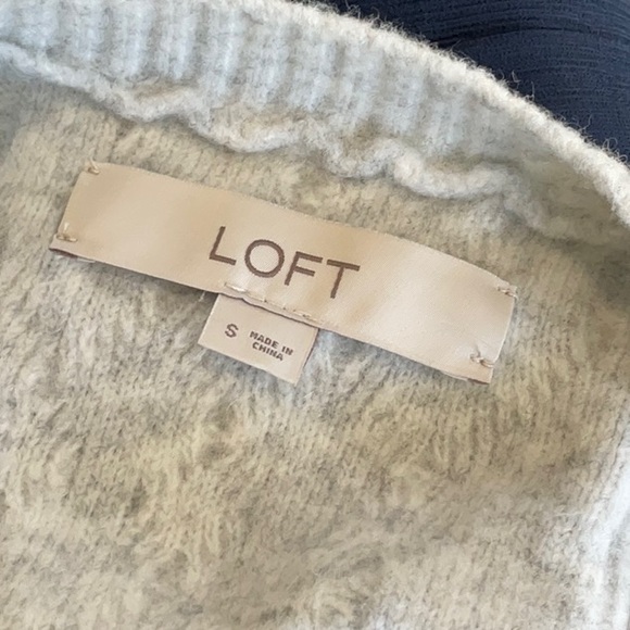 LOFT Cable Knit Gray Sweater Dress size S - Picture 5 of 6